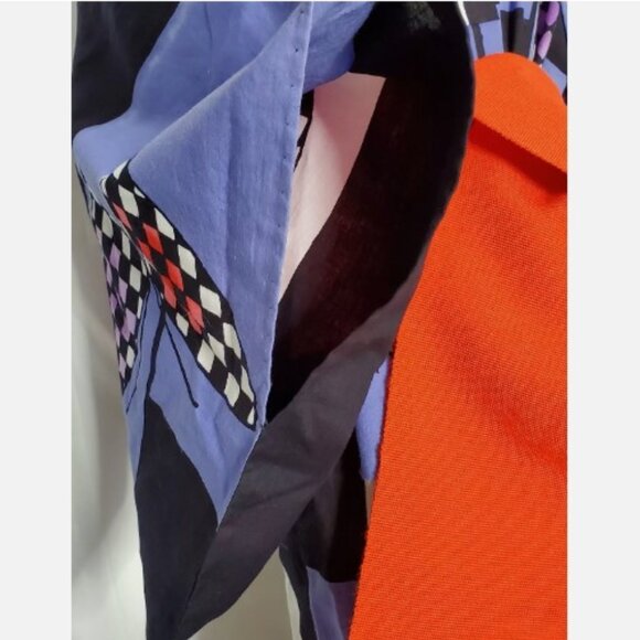 Vtg Handmade Kimono Abstract Flag Japanese Yukata Urushi Haori Jacket Cotton - Picture 9 of 10